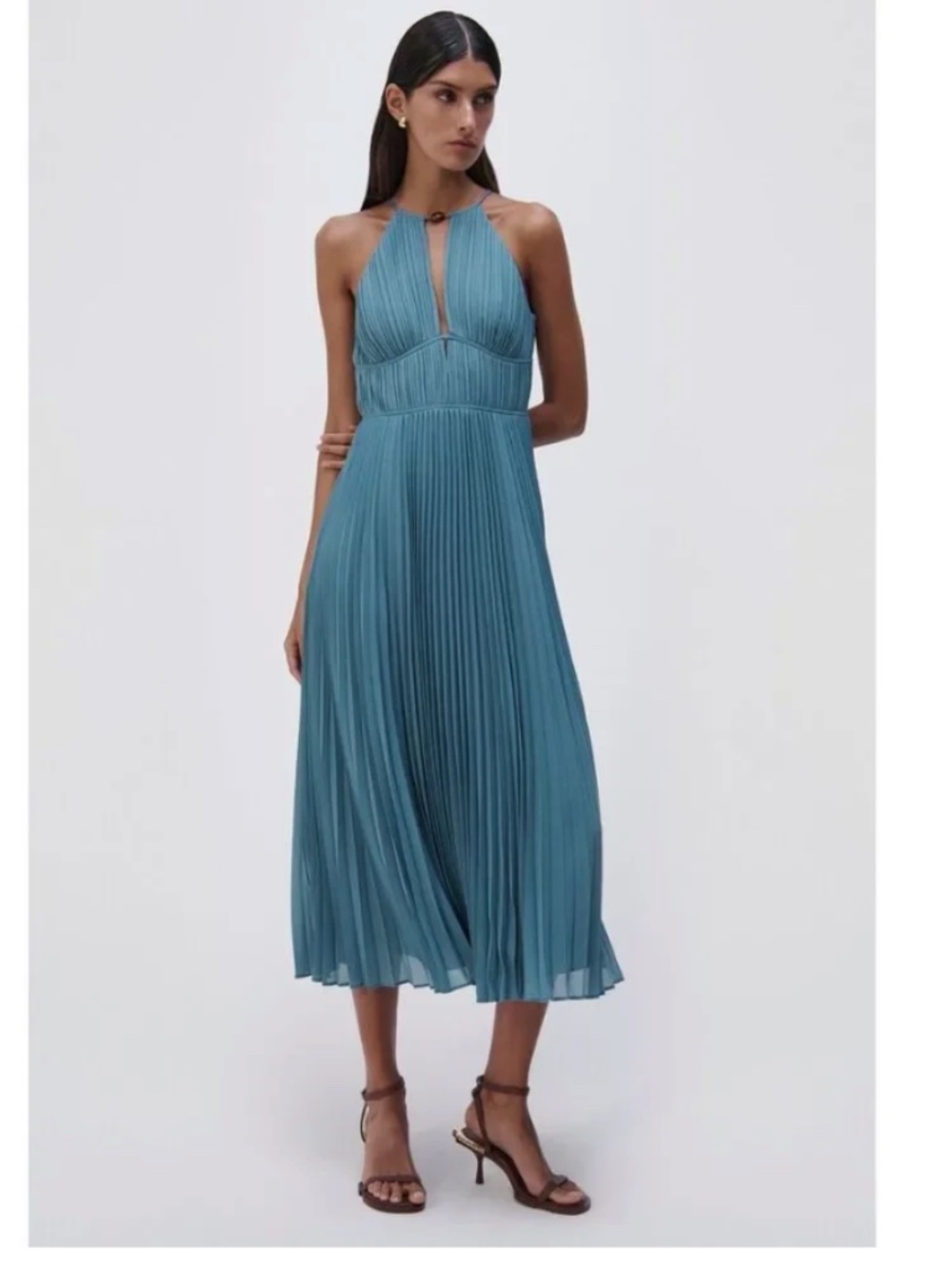 JONATHAN SIMKHAI - Carli Plisse Midi Dress US 6 - NWT - $595
